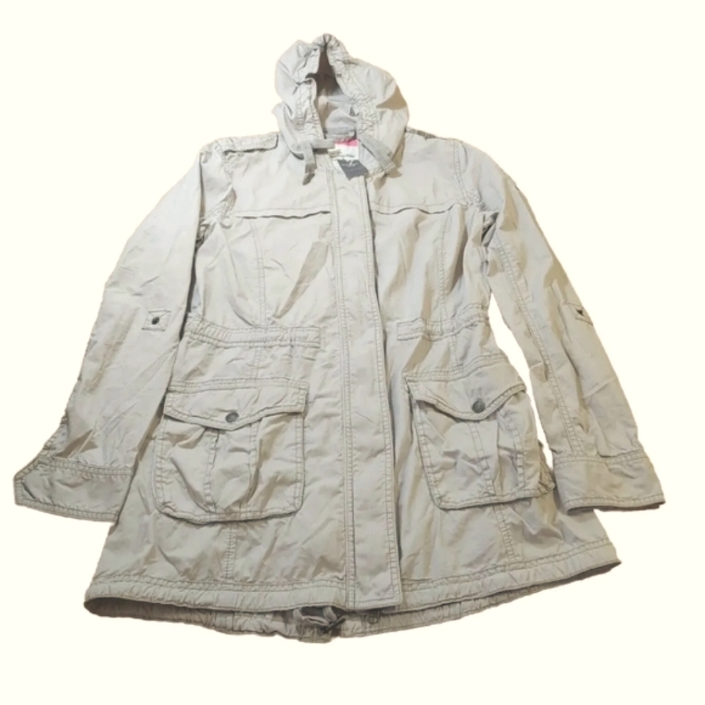 Abercrombie Finch Zip Up Jacket Desert Khaki Military Field Coat Utility Gorp Sm - Picture 4 of 6